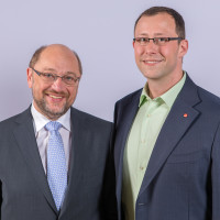 SPD-Vorsitzender und Kanzlerkandidat Martin Schulz mit Pascal Lechler (Bild: Copyright by Christian Kiel)