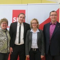 MdL Ilona Deckwerth, Tizian Steinhauer (SPD Buchloe), Pascal Lechler, MdL Natascha Kohnen
